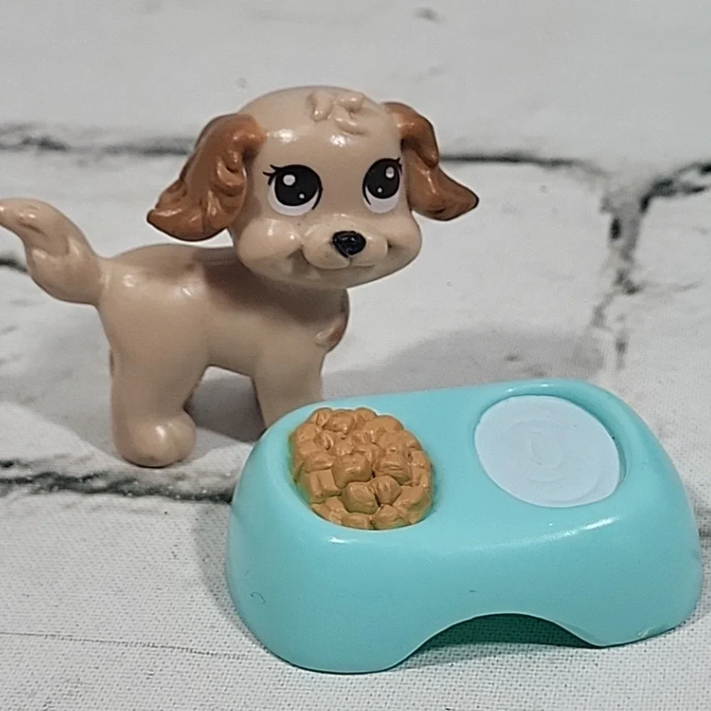 Vintage Dollhouse Pet Puppy Dog‎ With Dog House Food Water Dish Kid Kore 1994